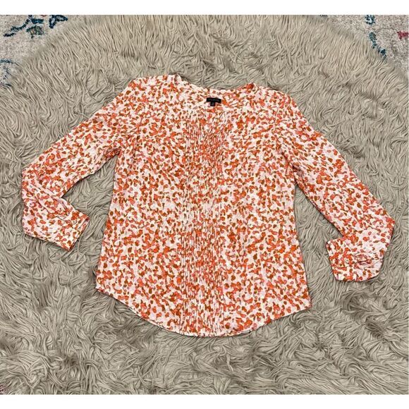 Talbots Tops - Talbots Orange printed blouse XS